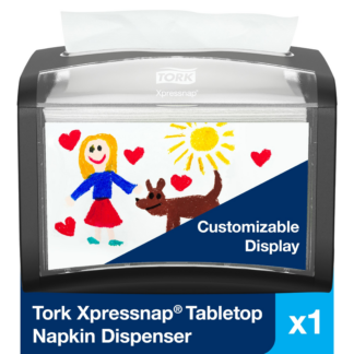Tork Xpressnap Tabletop Napkin Dispenser Black N4, Signature Range, 6.1" x 7.9" x 5.9", 6232000 (x4)
