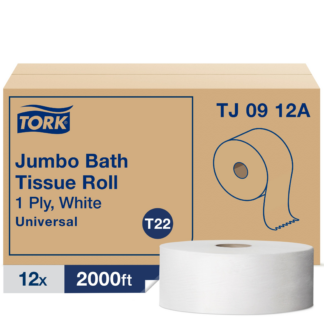 Tork Jumbo Toilet Paper Roll White T22, Universal, 1-ply, 12 x 2000', TJ0912A