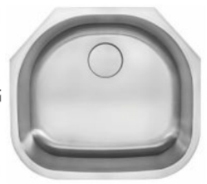 Hive, D-Shaped Single Bowl Sink, Stainless Steel, H-101