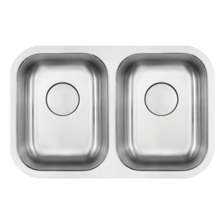 Hive, Double Bowl Stainless Steel Sink, H-202-S, 8" Deep
