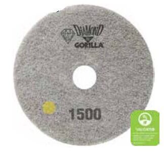 Diamond by Gorilla, Burnishing Pad, 21", Yellow, 1500 Grit