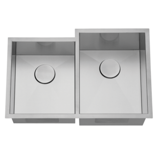 Hive, Stainless Steel Sink, Handmade, Zero Radius, H-UZ201XR-ZR, 9" Deep