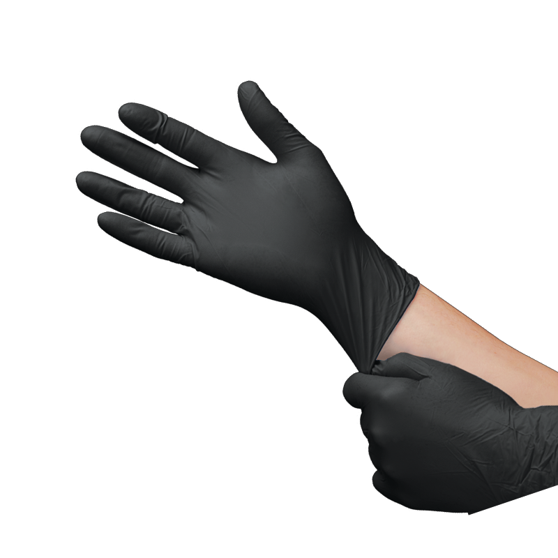 Shieldtech, Nitrile Gloves, DS400, Black, 4 MIL, Powder Free, Size M, 100 Per Box