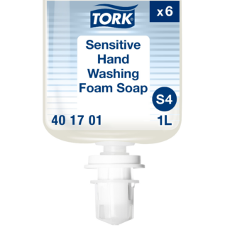 Tork Sensitive Hand Washing Foam Soap S4, No Fragrance Added, 6 x 1L, 401701