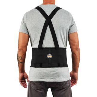 Ergodyne 1650-LG Proflex Economy Elastic Back Support Brace, Elastic, Black, Large, Hook and Loop Closure