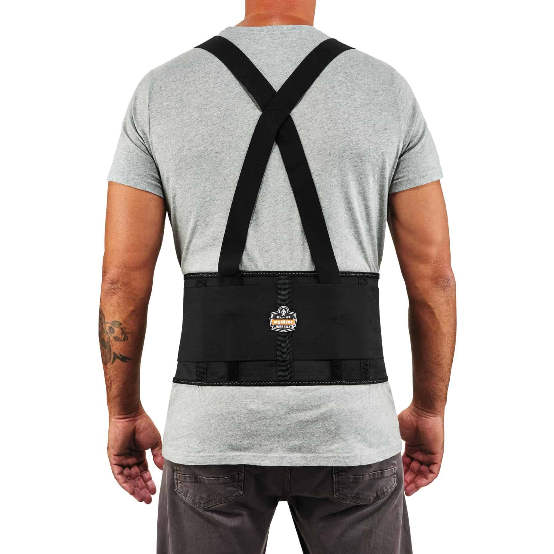 Ergodyne 1650-LG Proflex Economy Elastic Back Support Brace, Elastic, Black, Large, Hook and Loop Closure