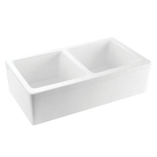 Hive, Double Bowl Sink, Ceramic, Farm House