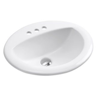 Hive, Drop-in Lavatory Sink, Turais, H-2017-3W, White, 20-1/2" X 18" X 7-1/2"