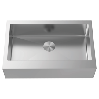 Hive, Stainless Steel Sink, Handmade Flat Front Farmhouse R10, H-UAZ105F, 9" Deep