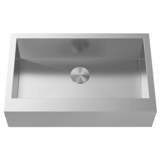 Hive, Stainless Steel Sink, Handmade Flat Front Farmhouse, H-UAZ105F-ZR, 9" Deep