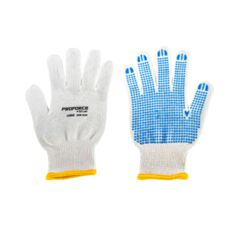 ProForce, Blue Gloves, Cotton String Shell with PVC Dots, Sold by the Dozen