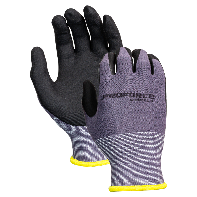 ProForce, Delta Gloves, Nylon and Spandex Shell, Gray, Size XL, Sold by the Dozen
