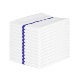 A&B Wiper Rom-b32 Blue Striped Bar Towels 32oz 16x19 Actual Size 100dz(1200 Towels) Per