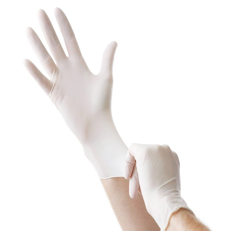 Latex Examination Gloves, Powder-Free, 4.8 MIL, Size M, 100 Per Box