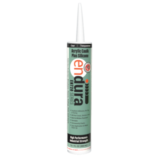 enDura, Acrylic Caulk Plus Silicone, EN720, Clear, 10.1 oz.