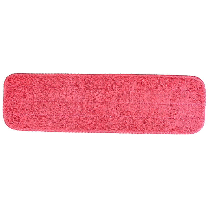 Brightline, Flat Mop Head, Microfiber, Looped, 18", With Velcro Backing, Red