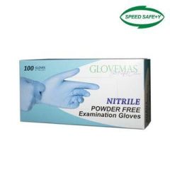 GloveMas, Nitrile Exam Gloves, Powder Free, Size M, 100 Per Box