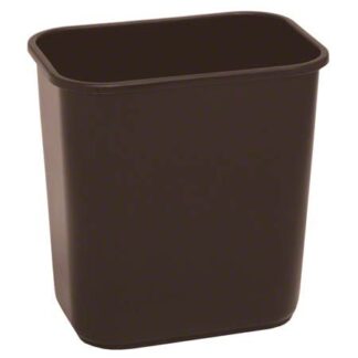 Continental Commercial Plastic Wastebasket -13 5/8 Qt,Brown