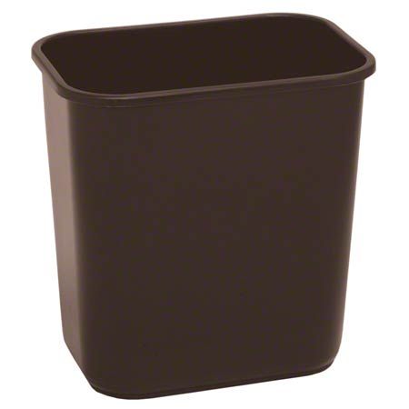 Continental Commercial Plastic Wastebasket -13 5/8 Qt,Brown