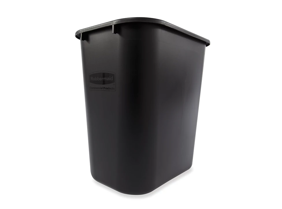 28qt Black Wastebasket