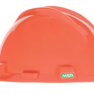 MSA 475361 Orange Standard V-Gard Hard Cap with Fas-Trac Ratchet Suspension