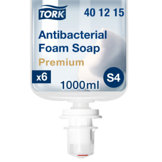 Tork Antibacterial Foam Soap S4, Helps Kill Common Bacteria, 6 x 1L, 401215