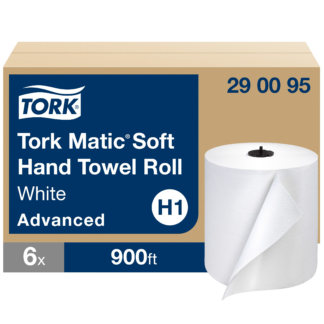 Tork Matic Soft Hand Towel Roll White H1, Advanced, High Absorbency, 6 Rolls x 900 ft, 290095