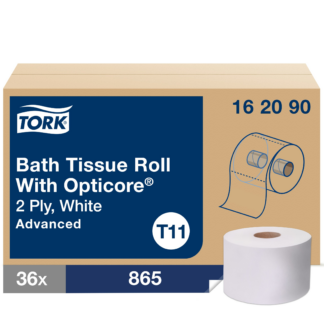Tork OptiCore Mid-size Toilet Paper Roll White T11, Advanced, 2-ply, 36 x 865 sheets, 162090