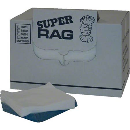 MDI Super Rag 1/4 Fold Wiper , 13" x 16", Disp. Box, Blue