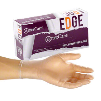 AmerCare Edge Vinyl Powder Free Glove, Large, 10 Boxes per Case