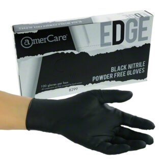 AmerCare, Edge Black Nitrile Glove , Medium