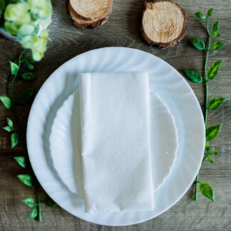 Nature's Linen[R] 1/4 Fold Airlaid Napkin - 8" x 17", White