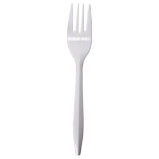 RDI Medium Weight Plastic Fork, White