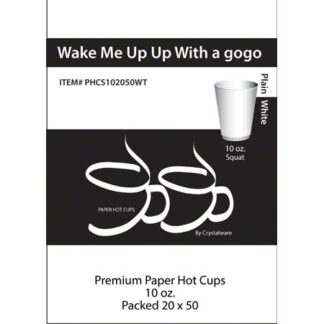 Crystal Ware 10 oz. Squat White Paper Hot Cups