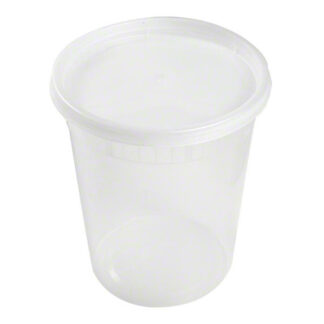 AmerCare Clear Deli Container Combo With Lid , 32 oz., 240 Cups Per Case