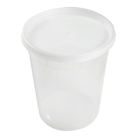 AmerCare Clear Deli Container Combo With Lid , 32 oz., 240 Cups Per Case