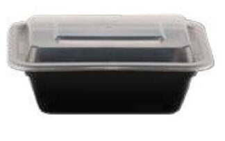 Kari, Out, Microwaveable Oblong Combo Container , 56 oz., Black