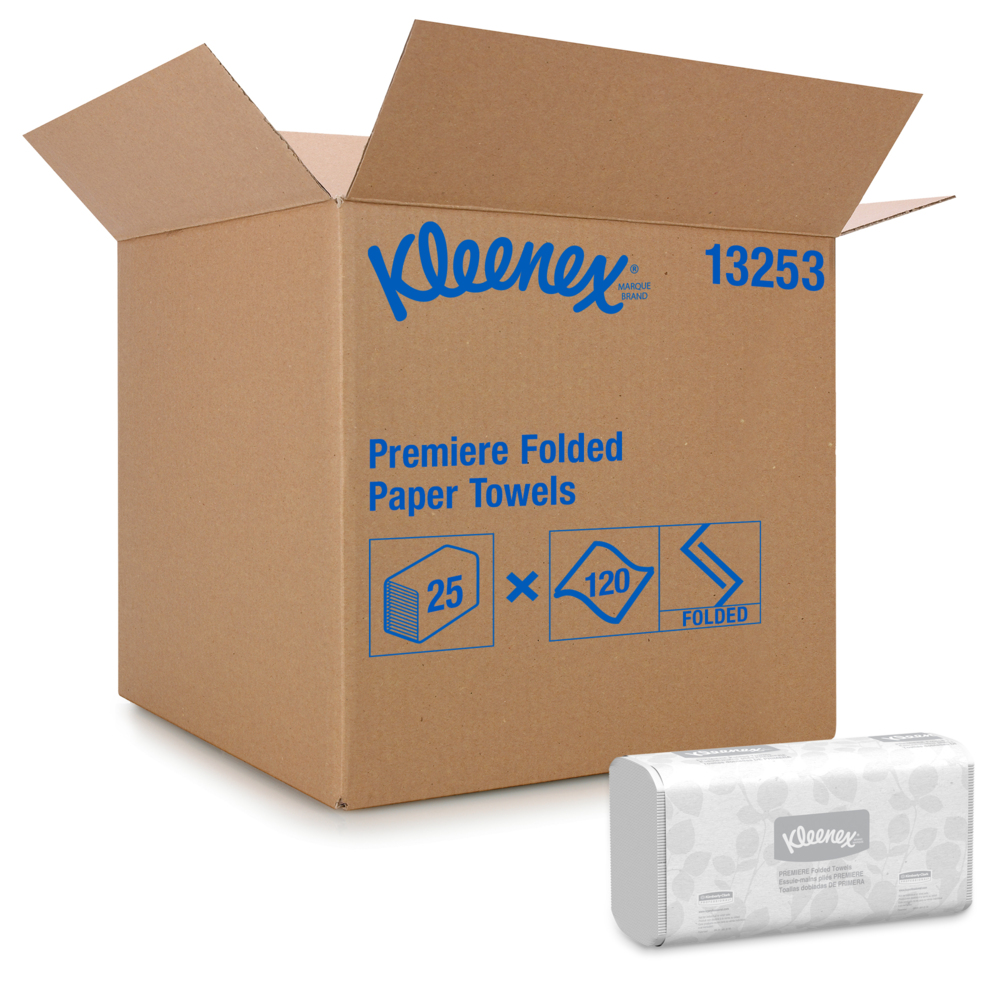 Kleenex, Premier,e Folded Towel , 7.8" x 12.4", White