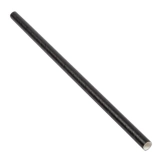 PrimeWare Cocktail Unwrapped Paper Straw - 5.75", Black