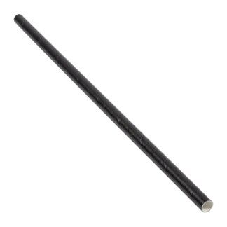 PrimeWare Jumbo Unwrapped Paper Straw - 7.75", Black
