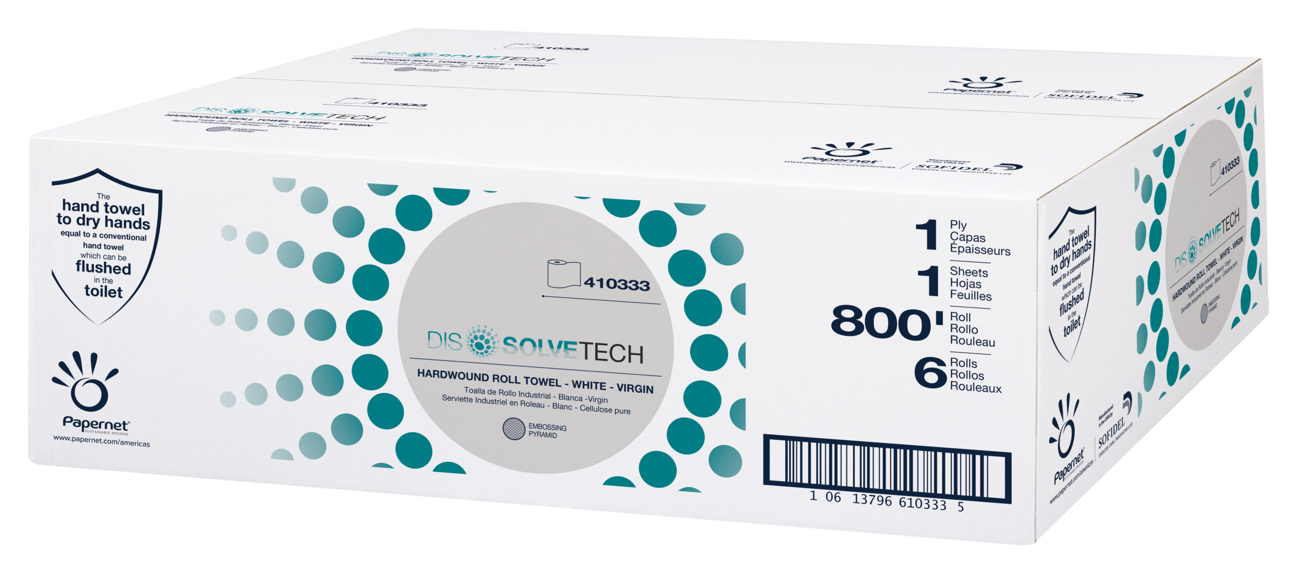 Sofidel Dissolve Tech Hardwound Roll Towel - 800'