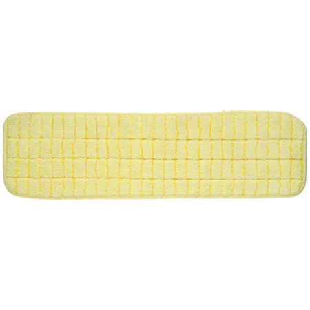 M, Fiber, Yellow Low Nap Velcro Mop w/Scrub Strips , 19"