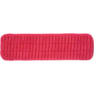 M, Fiber, Red Low Nap Velcro Mop w/Scrub Strips , 19"