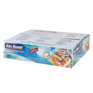Inteplast, Get Reddi Double Zipper Reclosable Gallon Bags, 250 Per Case