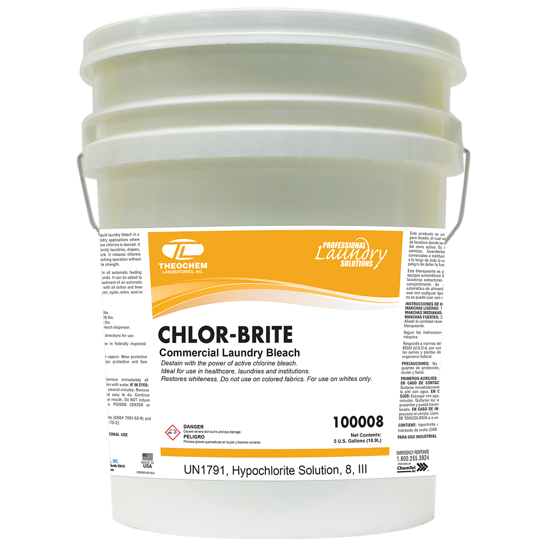 Theochem Chlor-Brite Liquid Bleach - 5 Gal.