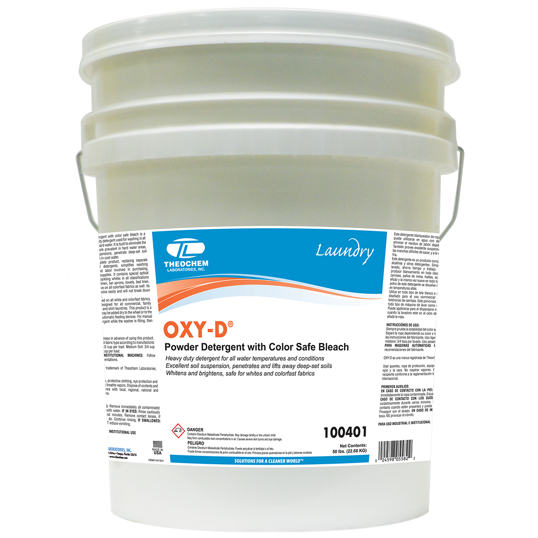 Theochem, OXY, D Powder Detergent w/Color Safe Bleach