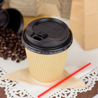 Karat 10 Oz Hot Cups C-krc510 Ripple Double Poly-lined Interior 20/25/cs, 2634-2319