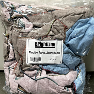 Brightline Microfiber Towels, Assorted Sizes, (50) Each Per Space Saving Bag, 2682-2635