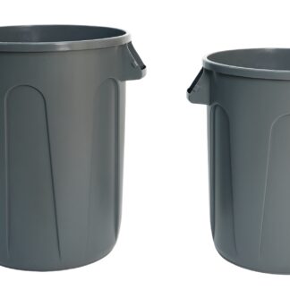 44 Gallon Gray Round Trash Can without Lid
