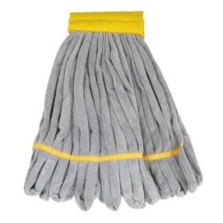 SmartColor RoughMop Microfiber String Mops Medium Duty, Gray/Red, 5 Per Case